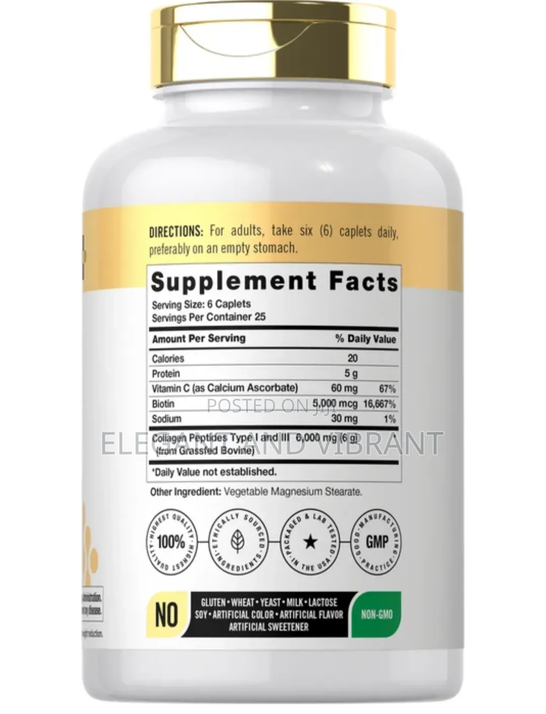 Collagen Complex | 150 Caplets,Collagen+Vitamin C,Biotin for Skin Etc