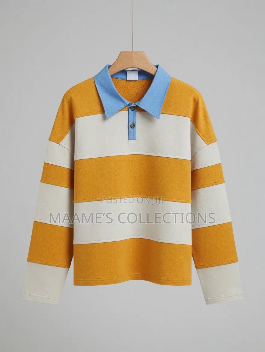 Men’s -Striped Long-Sleeve Polo Shirt