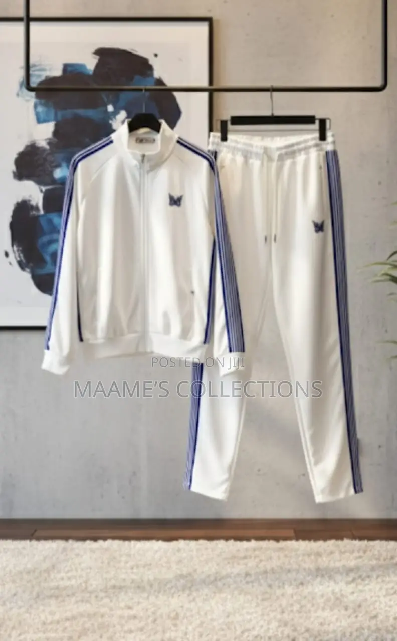 Men’s Designer Needles Butterfly Embroidery Logo Tracksuit Set