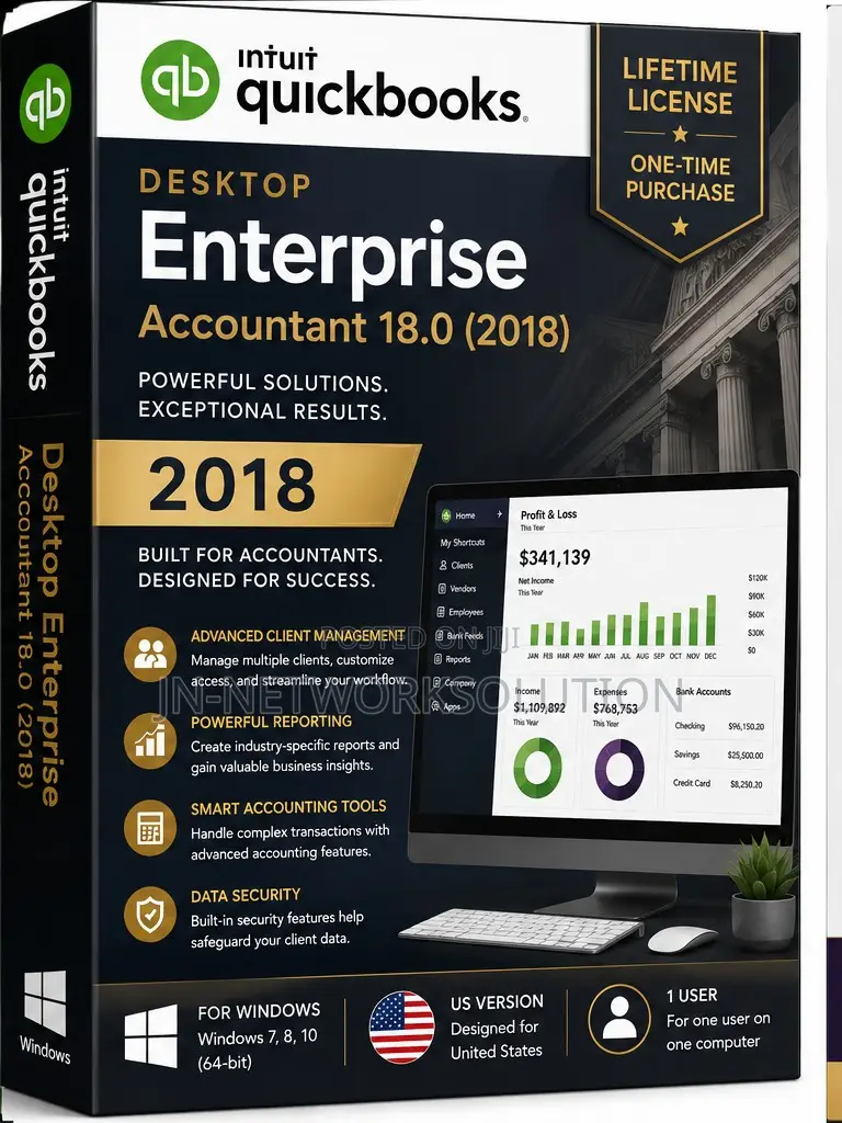 Intuit QuickBooks Desktop Enterprise Accountant 18.0 (2018) Lifetime