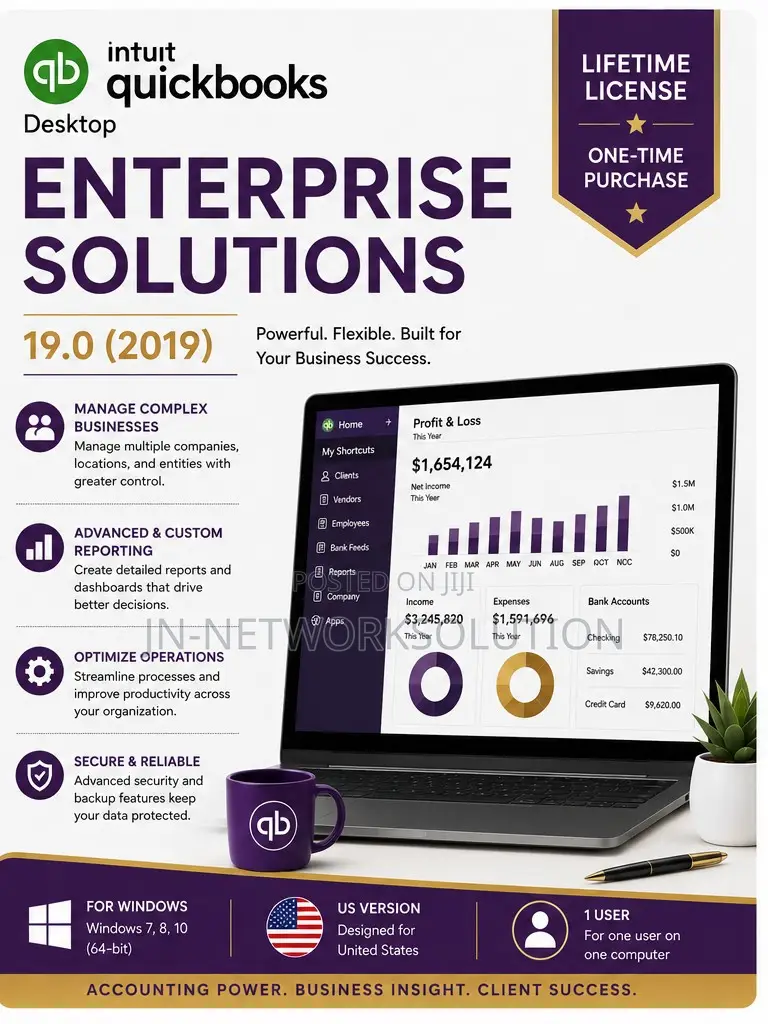 Intuit QuickBooks Desktop Enterprise Solutions 19.0 (2019) Lifetime