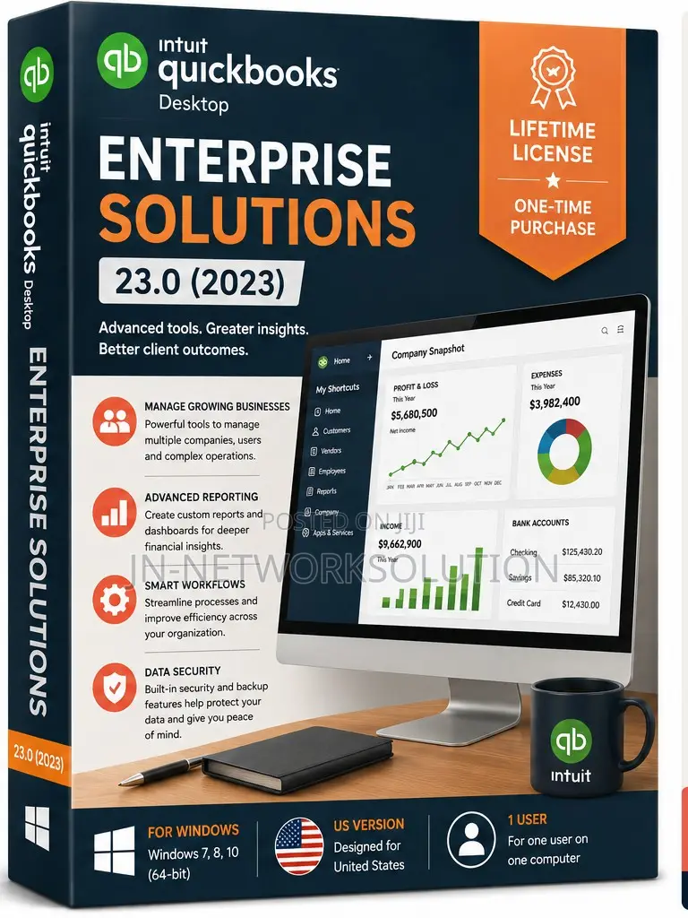 Intuit QuickBooks Desktop Enterprise Solutions 23.0 (2023) Lifetime