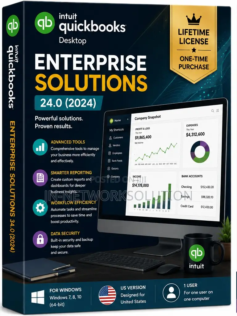 Intuit QuickBooks Desktop Enterprise Solutions 24.0 (2024) Lifetime