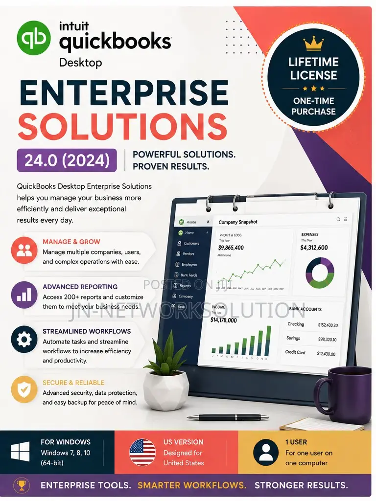 Intuit QuickBooks Desktop Enterprise Solutions 24.0 (2024) Lifetime