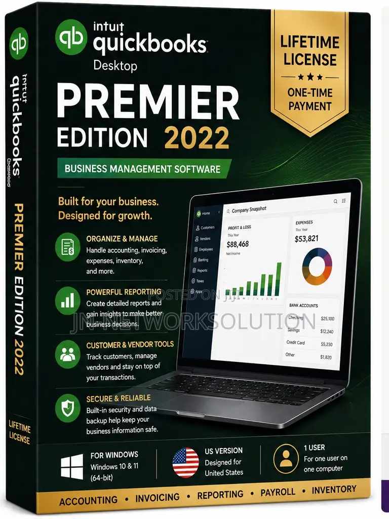 Intuit QuickBooks Desktop Premier Edition 2022 Lifetime (US Version)
