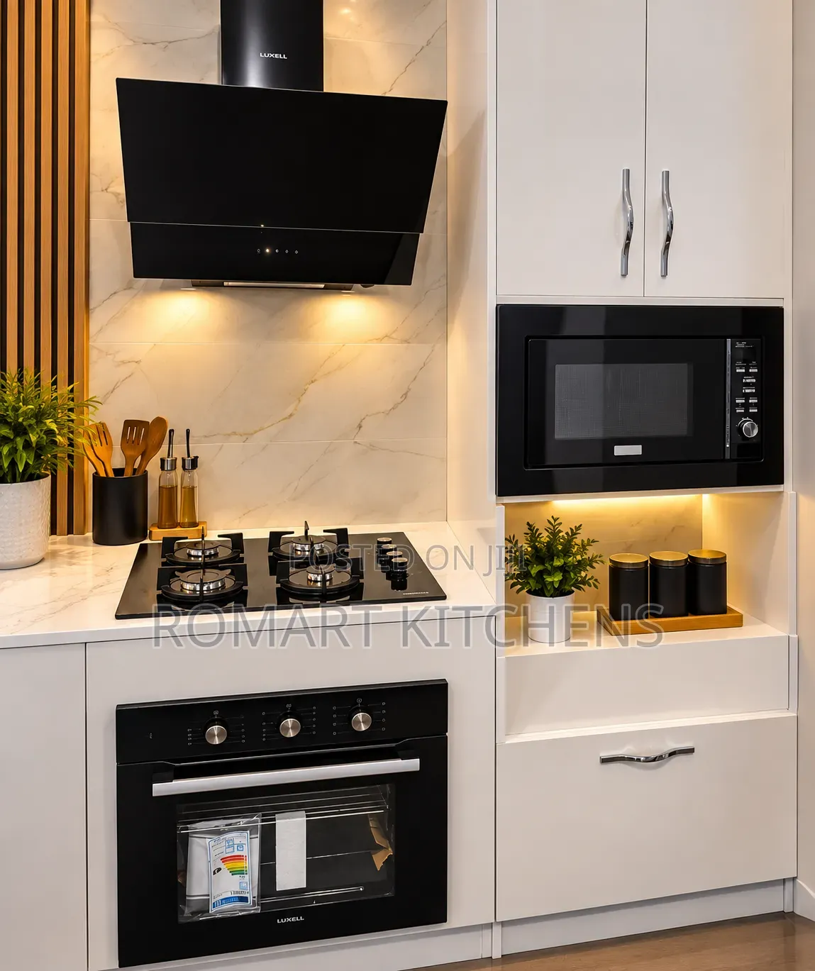 Turkish 60cm Burner Glass Set. Oven, Hob, Extractor and Microwave