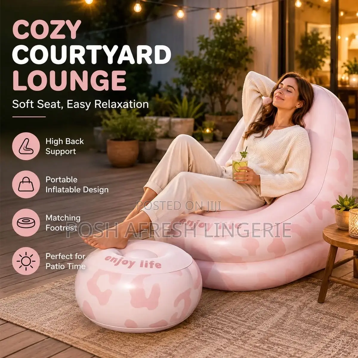 2 in 1 Inflatable Sofa Chair