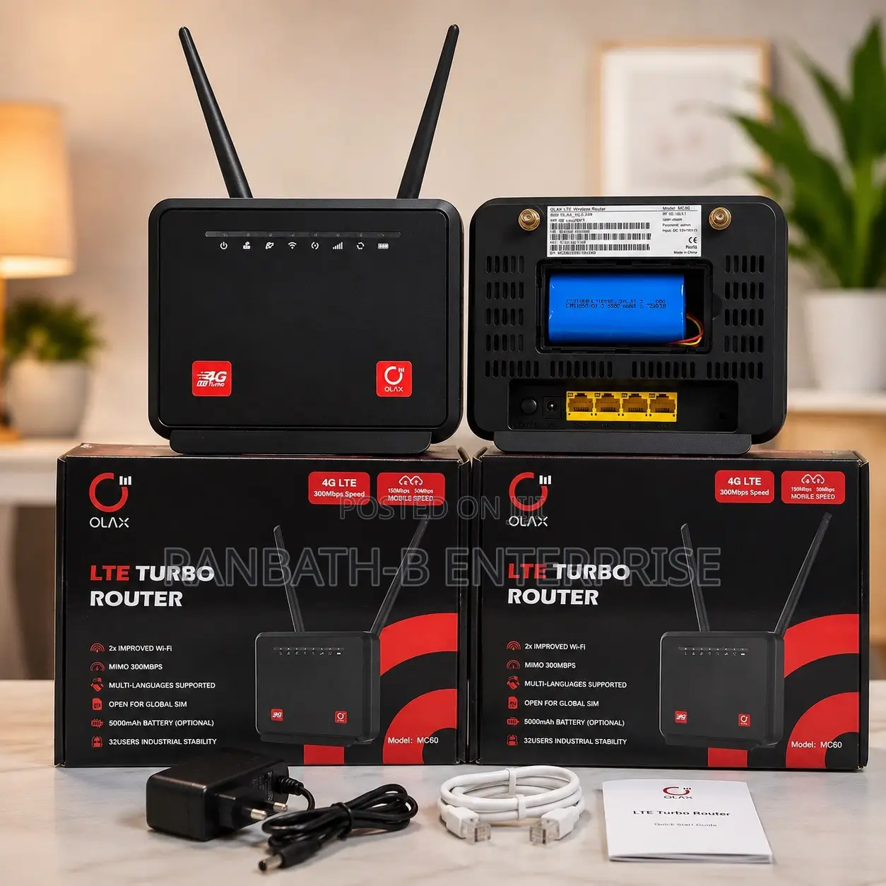 OLAX Mc60 4G LTE Turbo Router – 300Mbps | 4× RJ45 Ports | 32 Users
