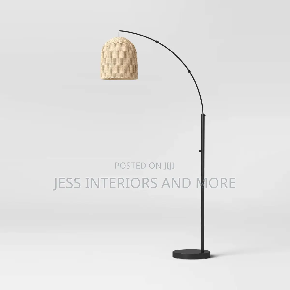 Arc Floor Lamp With Natural Rattan Shade - ThresholdTM