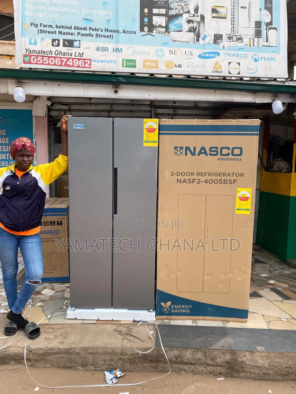 Nasco 400 Litre Side by Side Refrigerator Inbuilt Digital Display