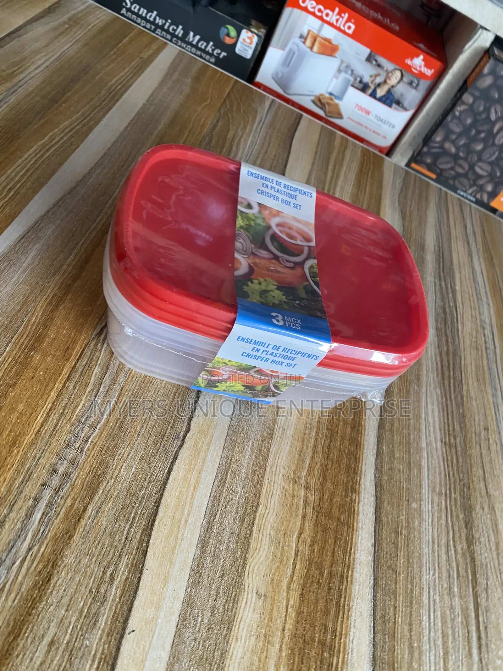 3pcs Airtight Food Storage Containers With Red Lids