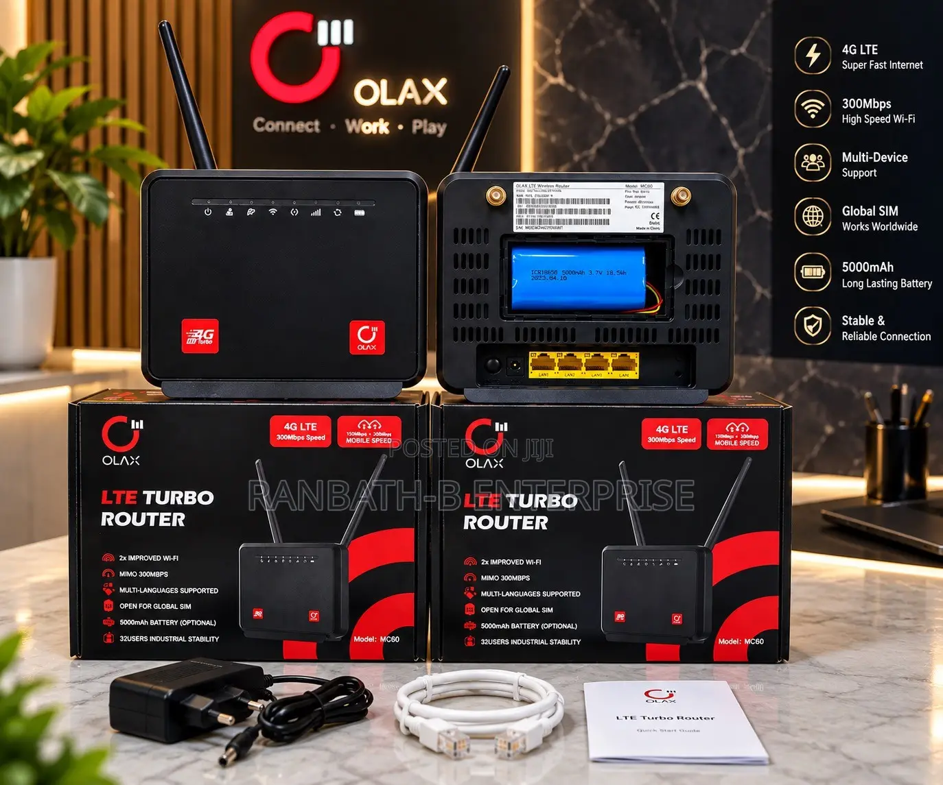 OLAX Mc60 4G Turbo Router – 300Mbps Wi-Fi | 5000mAh Battery