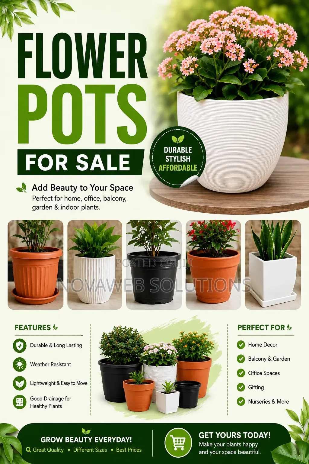 Cement Decorative Flower Pots