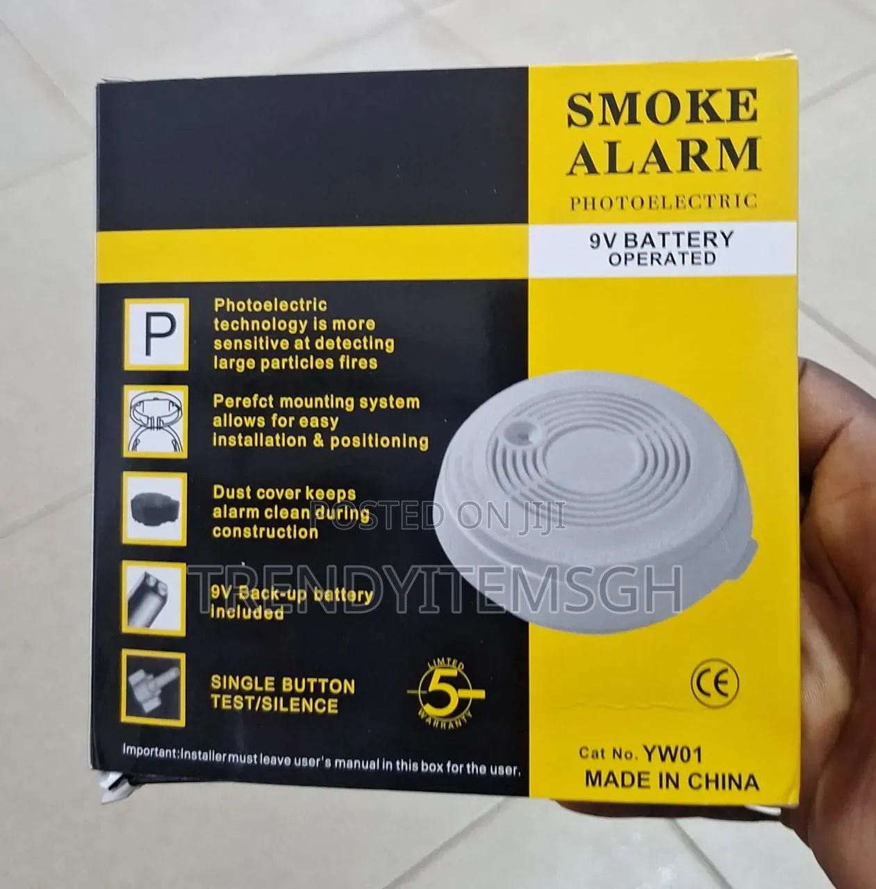 Photoelectric Smoke Alarm – 9V Battery Operated
