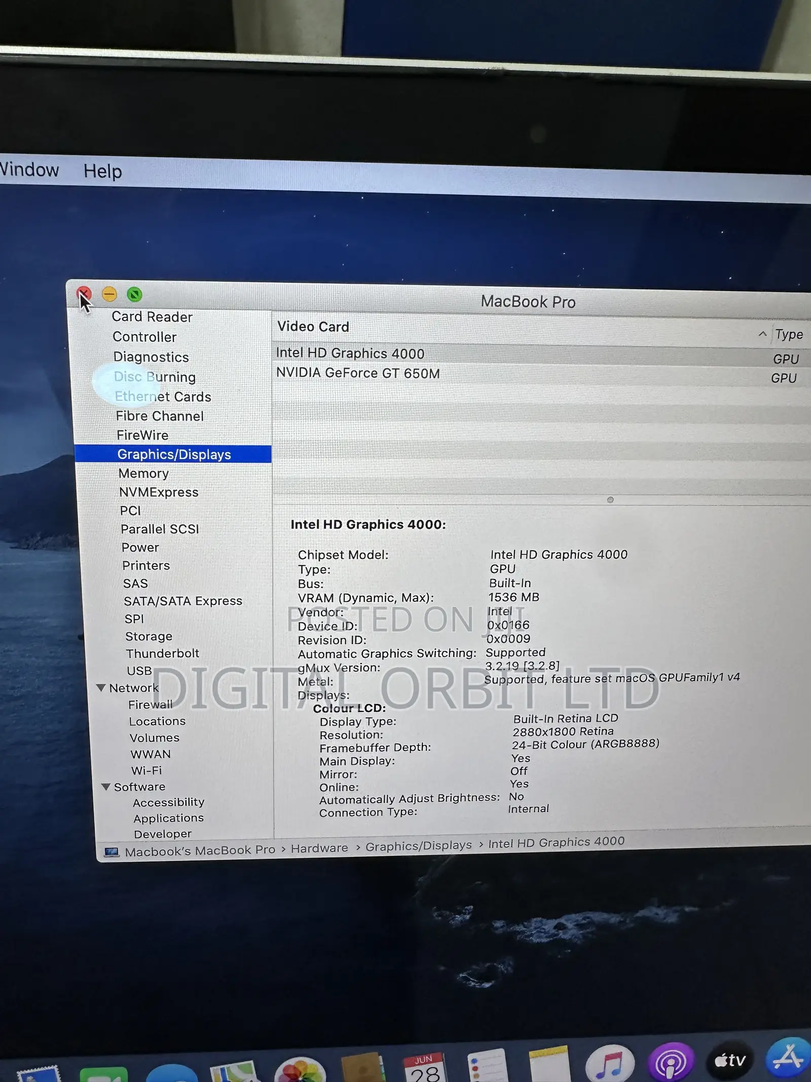 Laptop Apple MacBook Pro 2013 16GB Intel Core i7 SSD 750GB