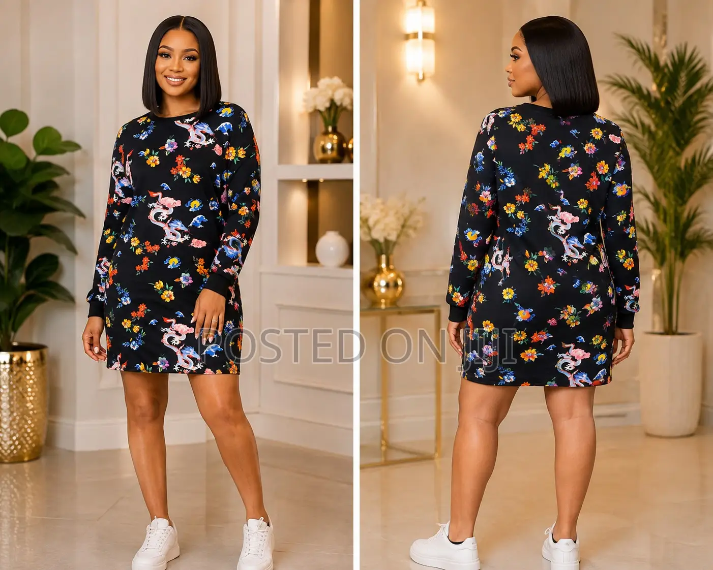 Chic Floral Print Mini Dress