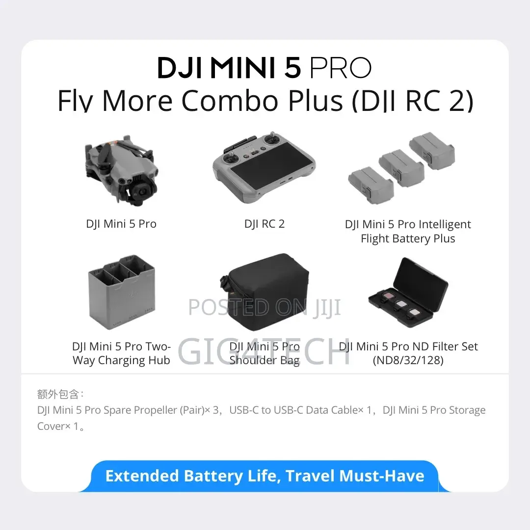 Dji Mini 5 Pro Fly More Combo Plus (Dji Rc2) Drone