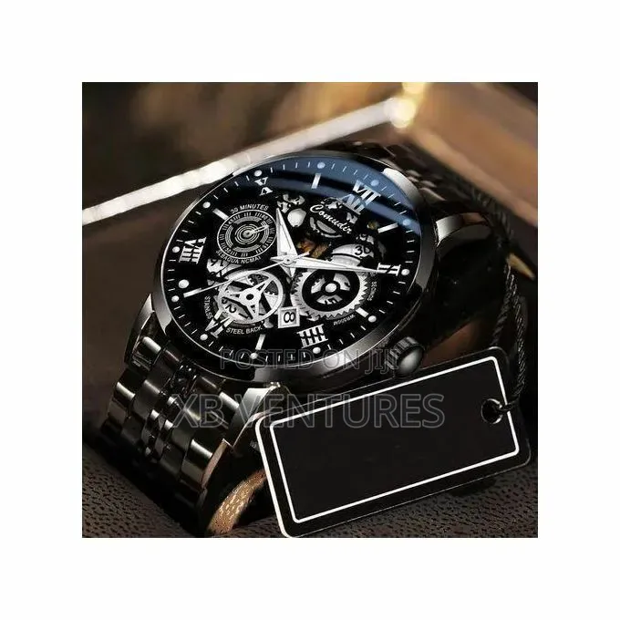 Luxury Hollow Watch Noctilucence Waterproof - Black