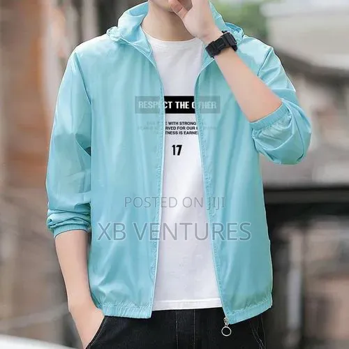 Hooded Sun Protection Jacket + Men Short Sleeve T-Shirt,
