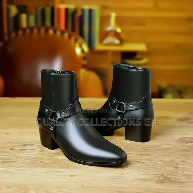 Black Leather Chelsea Boots