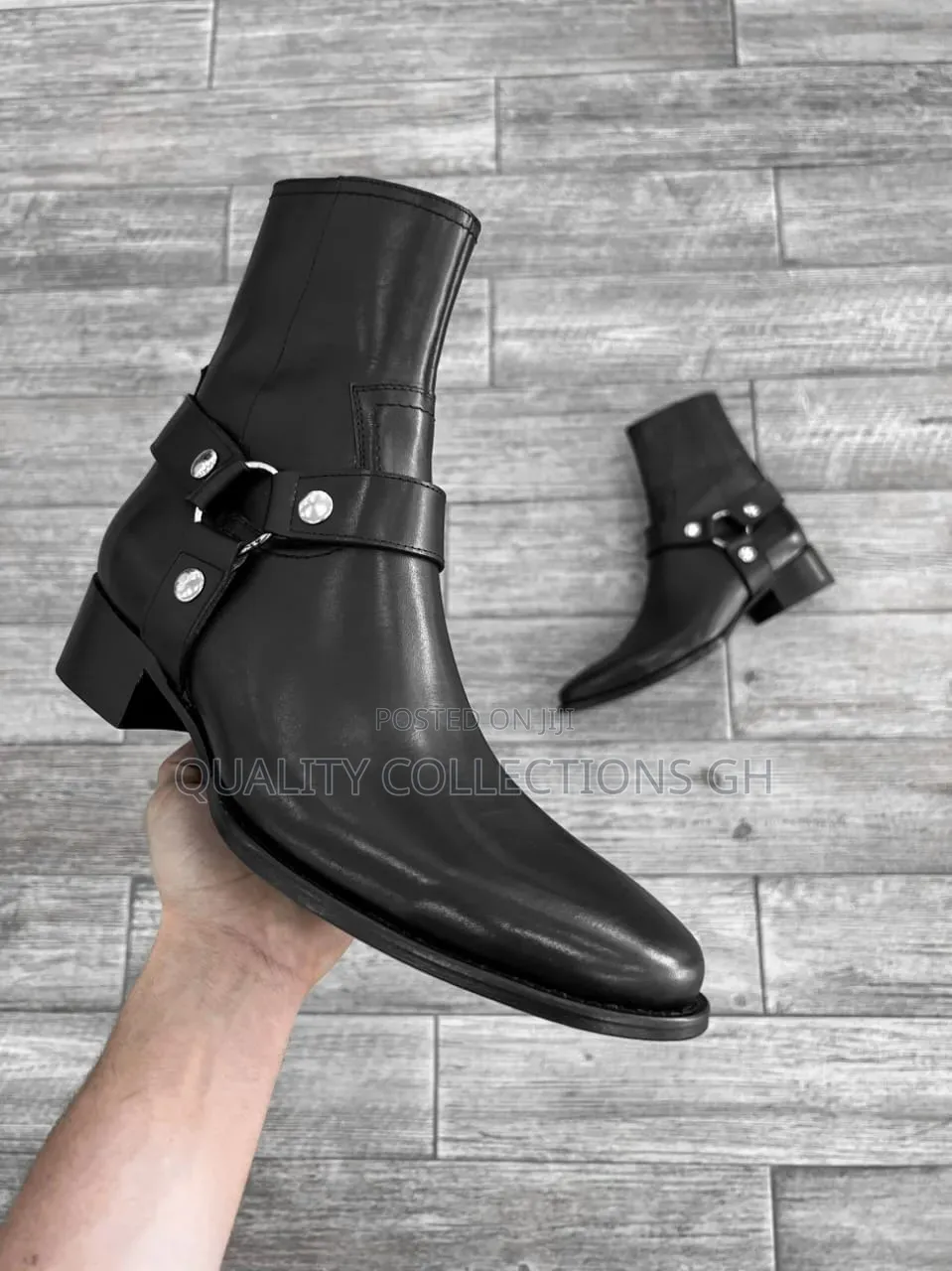 Black Leather Chelsea Boots