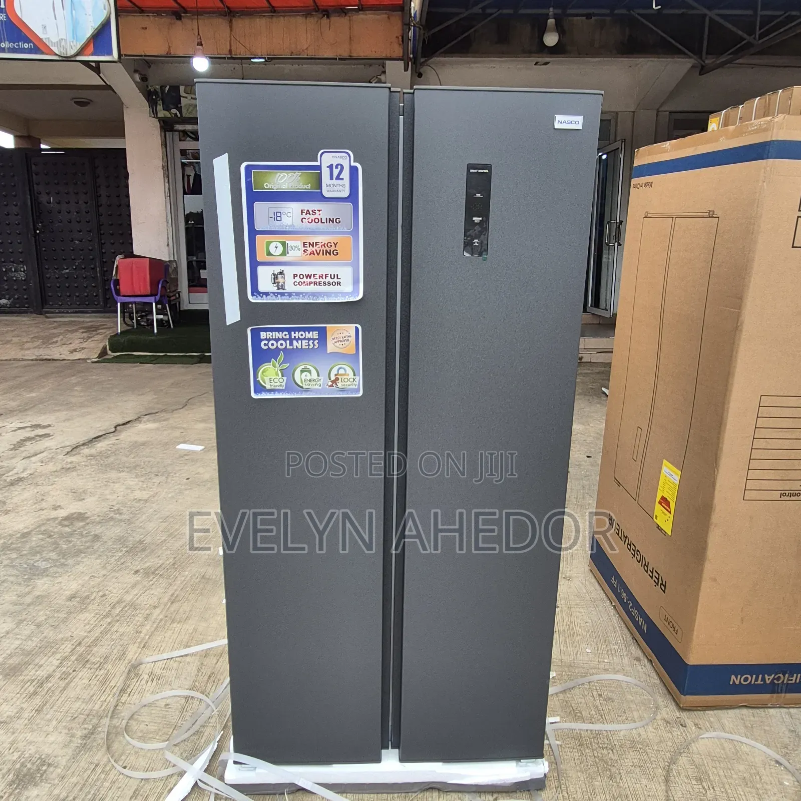 More Energy Effiency of Nasco 400L Side by Side Fridge Available