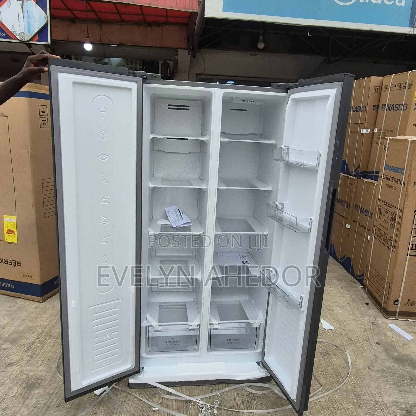 More Energy Effiency of Nasco 400L Side by Side Fridge Available