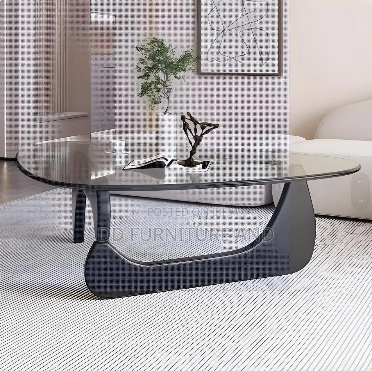 Glass Center Table With Wood Base