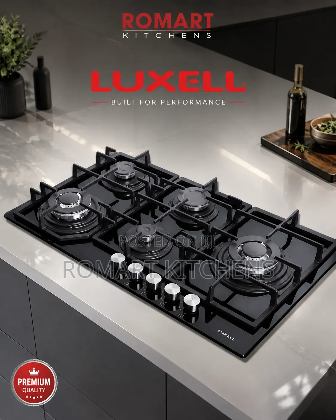 Turkish 90cm Inbuilt Glass Burner. 2 Big burners.auto Ignition Switch
