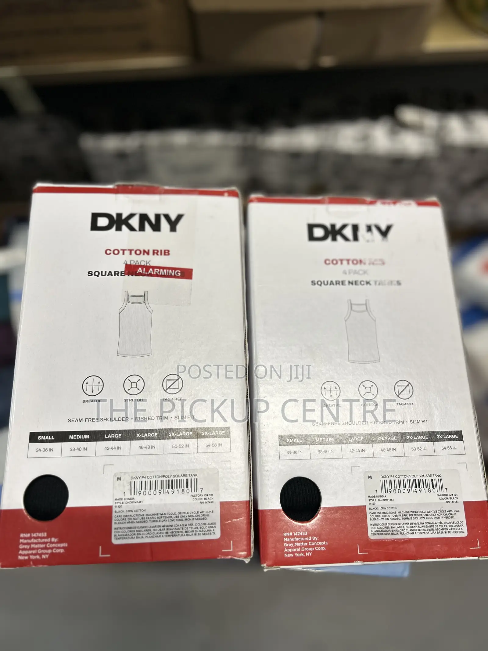 DKNY Cotton Rib 4 Pack Square Neck Tanks