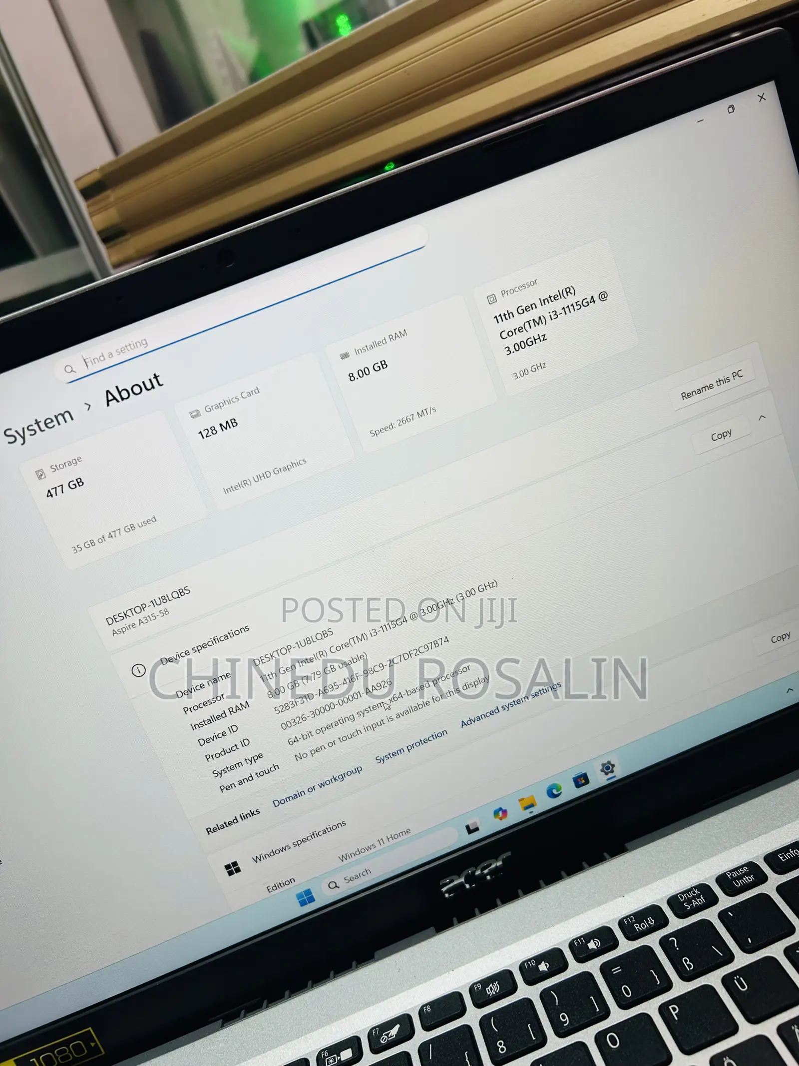 Laptop Acer Aspire A315 52 8GB Intel Core i3 SSD 512GB