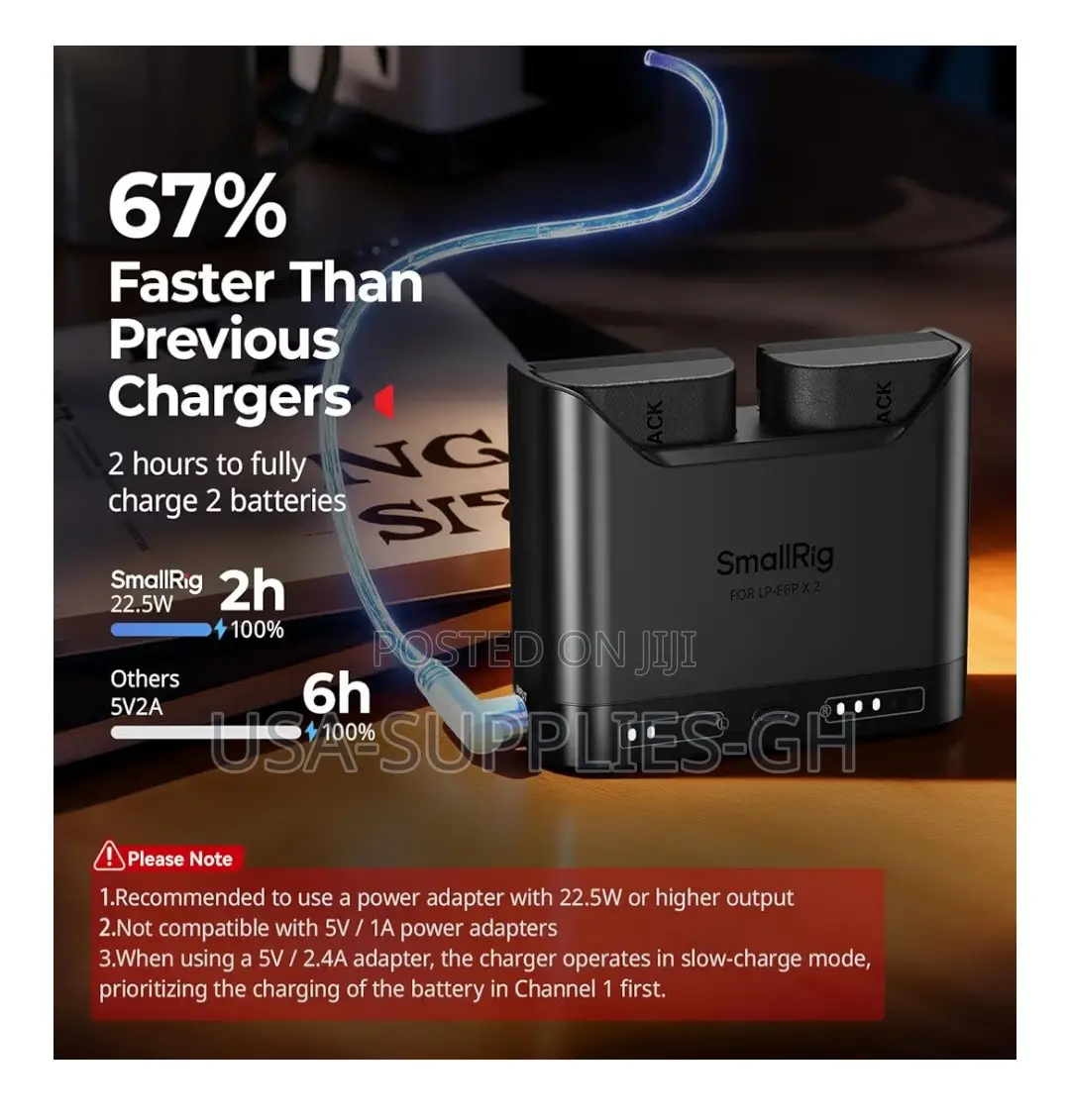 SMALLRIG Battery Charger for Canon LP-E6P (22.5W USB-C Charge)from USA
