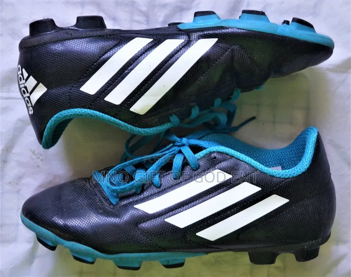 Adidas Soccer Cleats Conquisto FG Mens Size 38 Black Blue Running Shoe