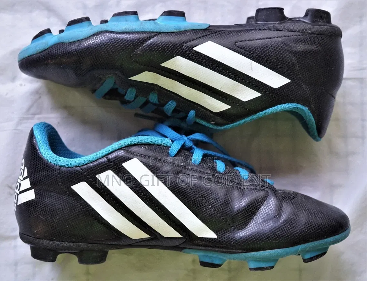 Adidas Soccer Cleats Conquisto FG Mens Size 38 Black Blue Running Shoe