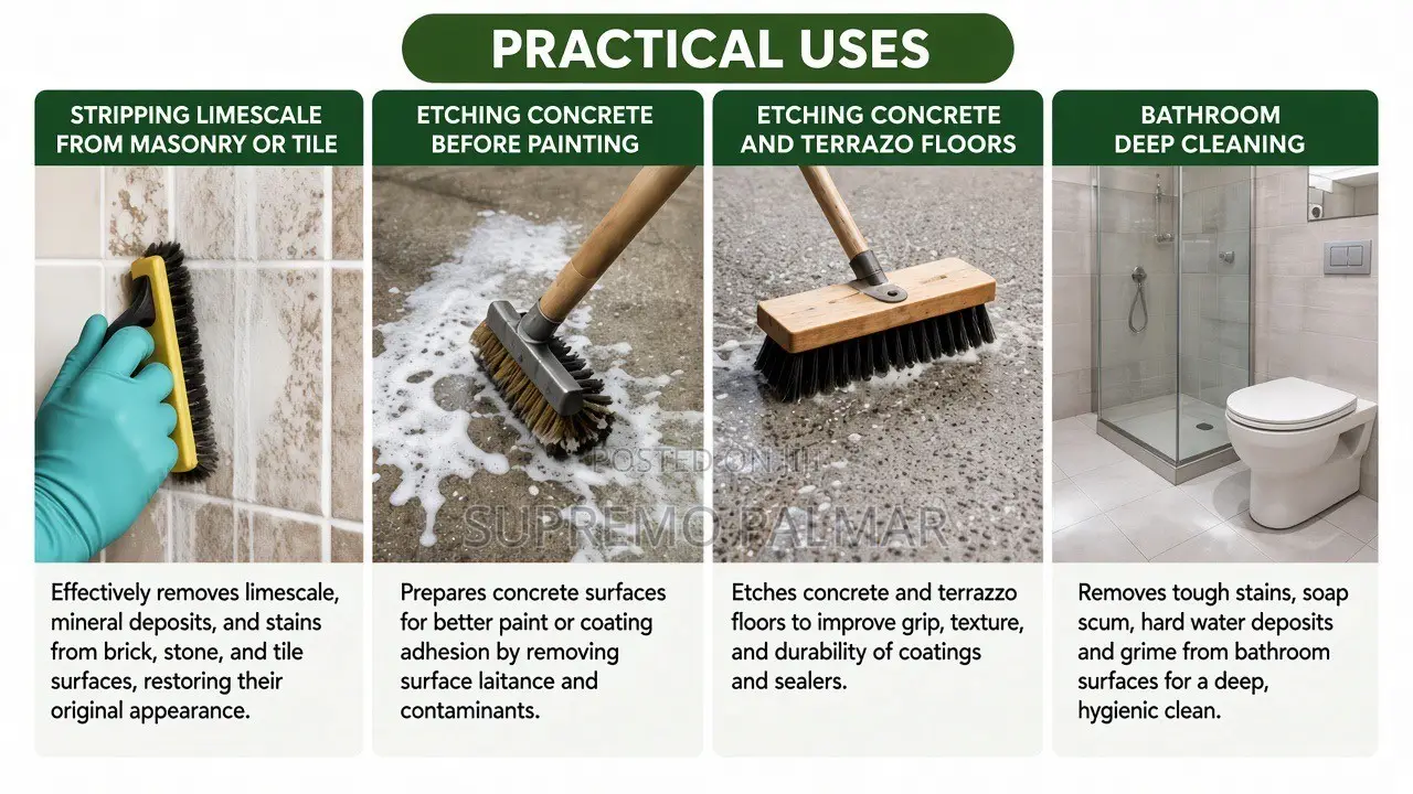 5L Industrial Concrete Etching Acid – Heavy-Duty Floor Prep Tile