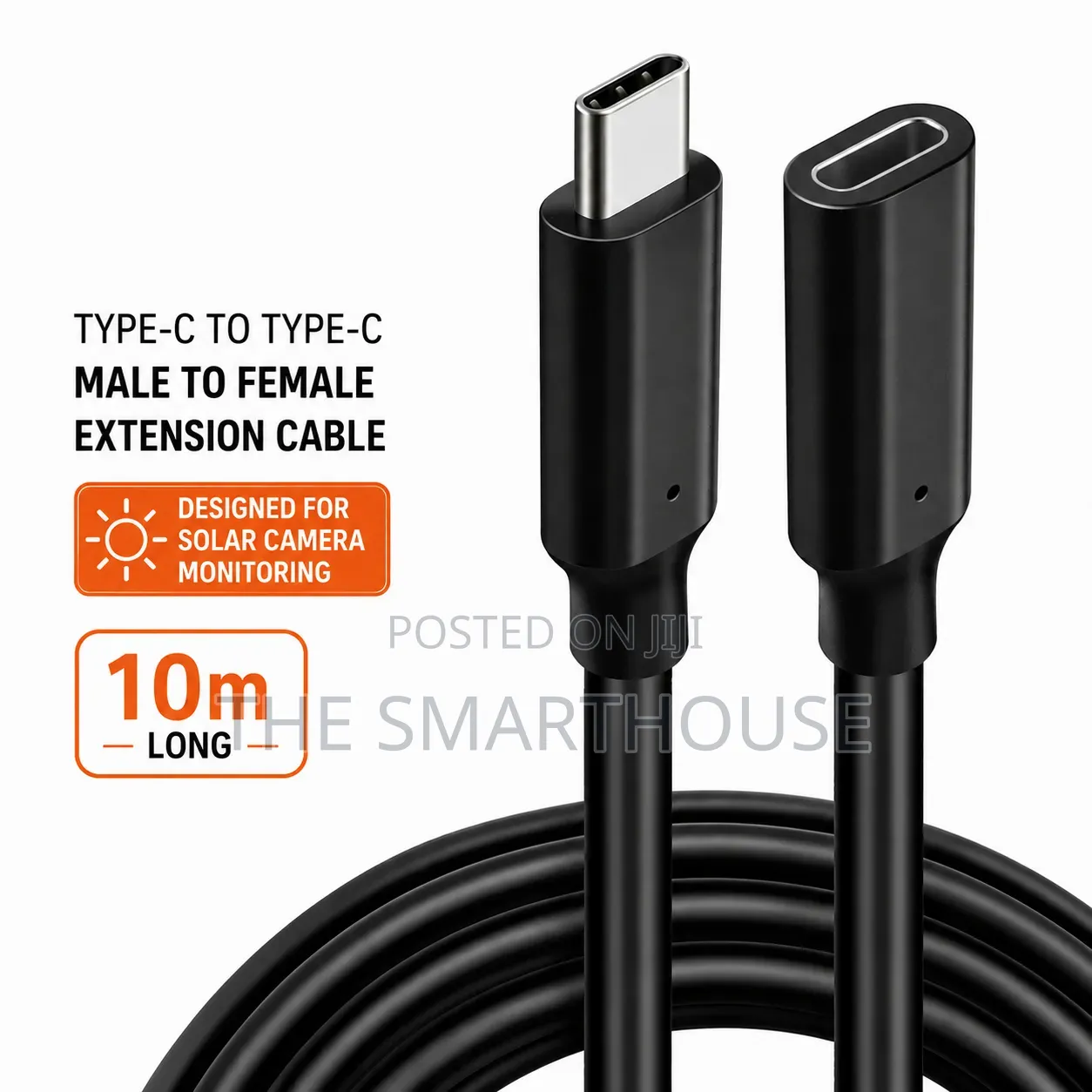 10m Type-C Extension Cable for Solar Security Cameras