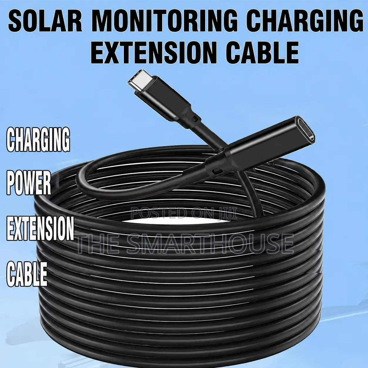 10m Type-C Extension Cable for Solar Security Cameras