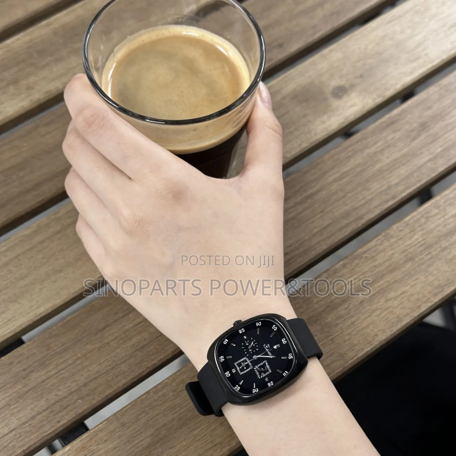 Unisex Black Analog Watch With Rubber Strap