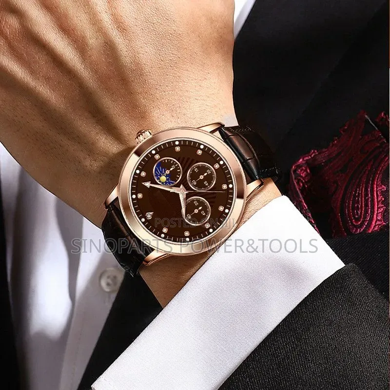 Men's Luxury Leather Quartz Watch – Business Style