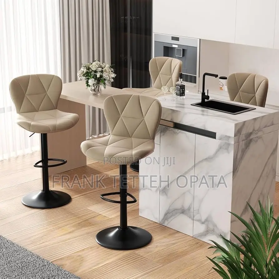 Bar Stool Modern Adjustable Faux Leather