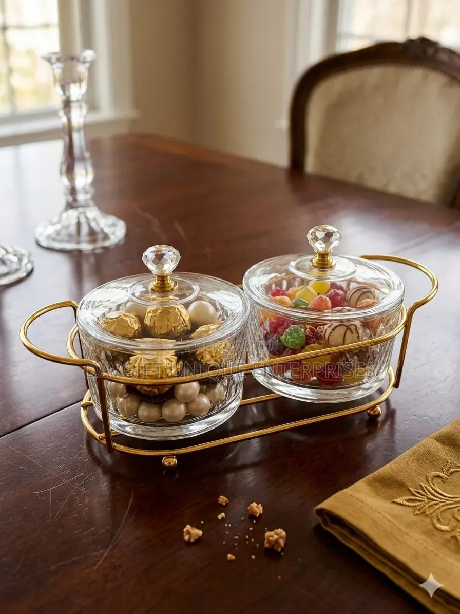 2n1 Cute Glass Set With a Golden Handle