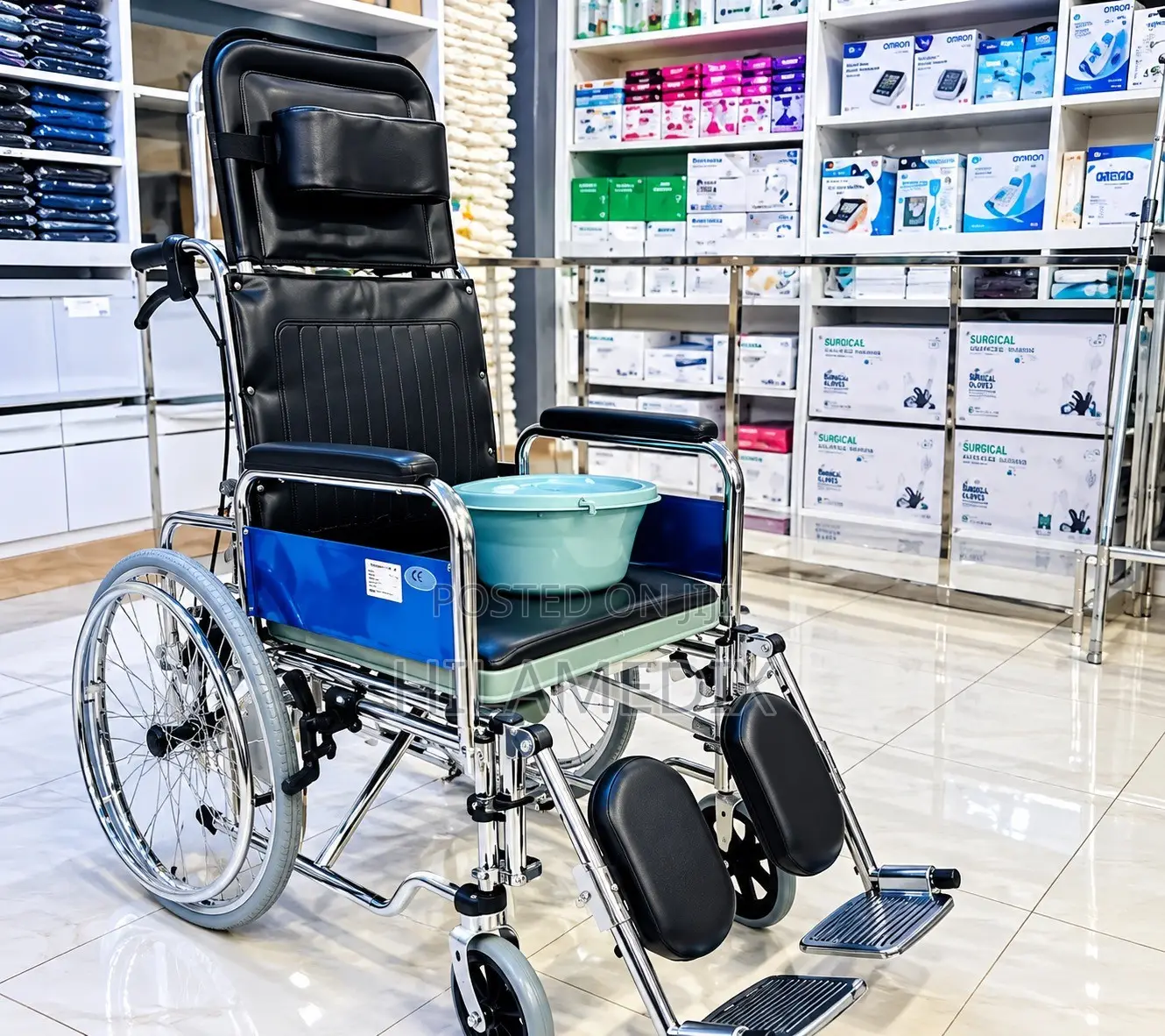 Executive Commode Wheelchair With Backrest