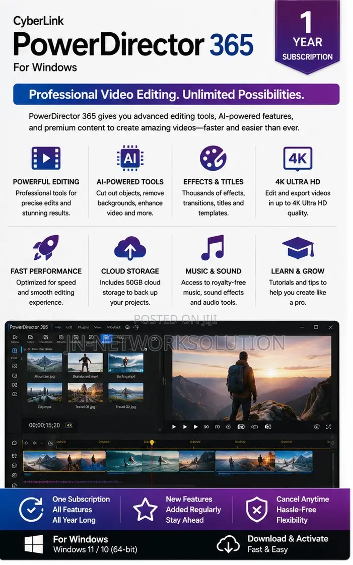CyberLink PowerDirector 365 for Windows 1 Year