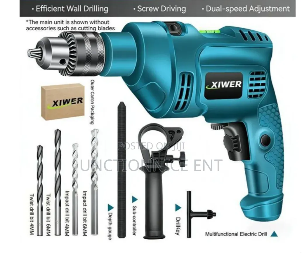 Impact Drill 1500v 3200rpm Power Tool Drill Through Walls COMPLETE SET