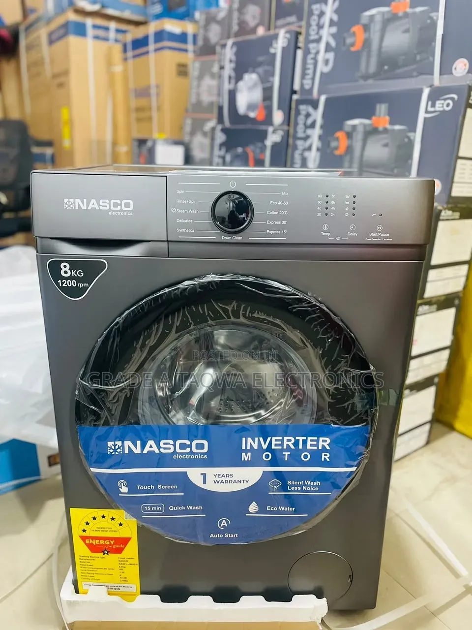 Offers Multiple Programs Nasco 8kg Full Automatic Front-Load Washing