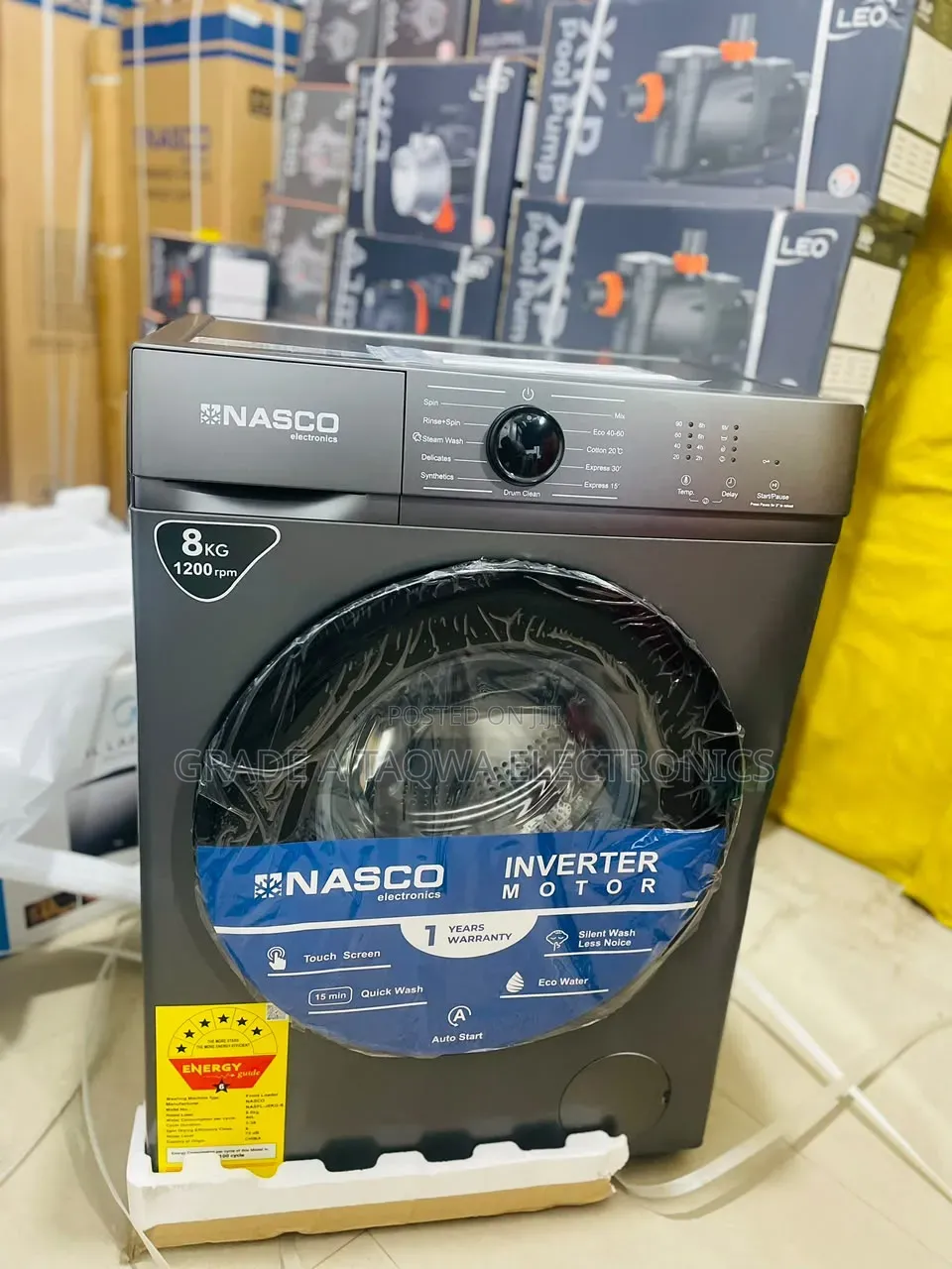 Offers Multiple Programs Nasco 8kg Full Automatic Front-Load Washing