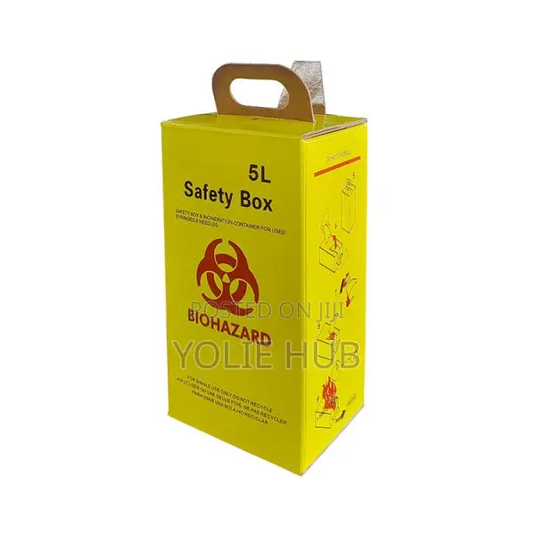 Yellow Biohazard Safety Boxes (Sharps Container)
