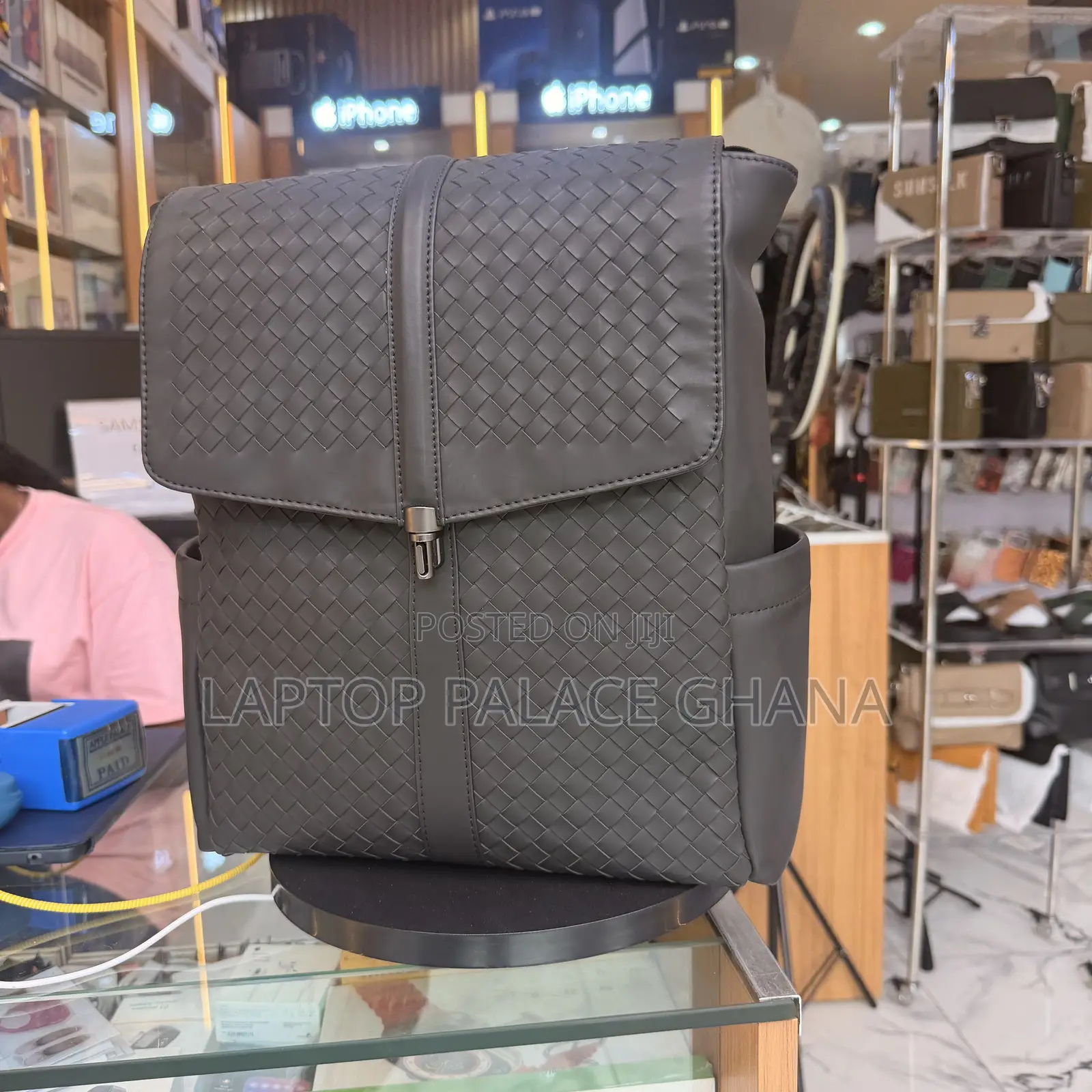 BOTTEGA VENETA Black Leather Backpack