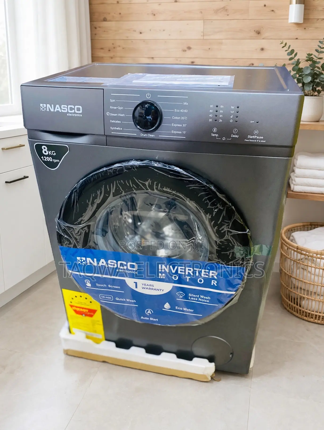 Premium Nasco 8kg Front Load Full Automatic Washing Machine