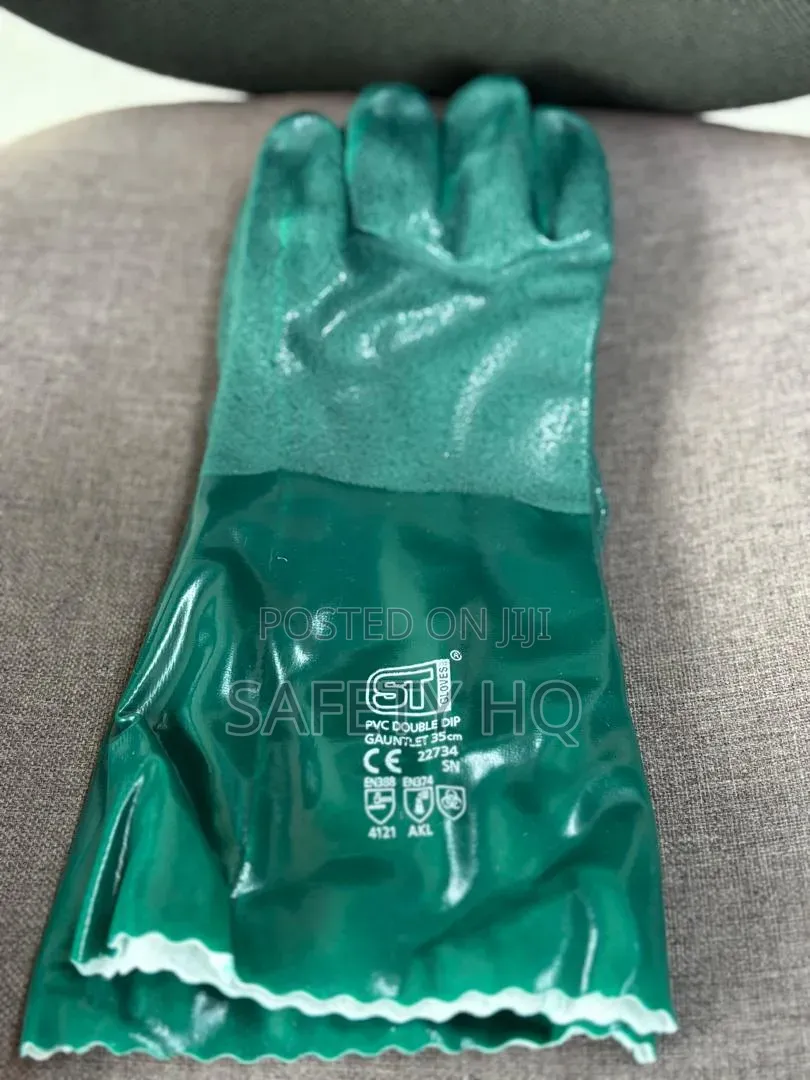 Double Dip Green PVC Glove